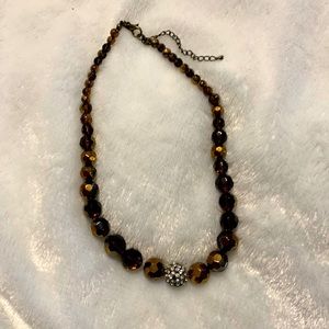 Brown Crystal Beaded Necklace by Premier